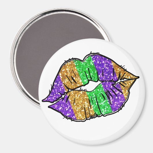 Mardi Gras Magnet de baiser (Recto/Verso)