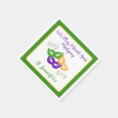 Mardi Gras Mahjong PERSONALIZE Green Gold Purple  Servet (Hoek)