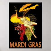 Mardi Gras Maid with Grapes Poster (Voorkant)