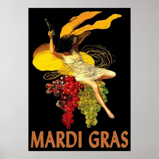 Mardi Gras Maid with Grapes Poster (Voorkant)