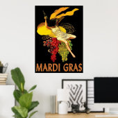 Mardi Gras Maid with Grapes Poster (Thuiskantoor)
