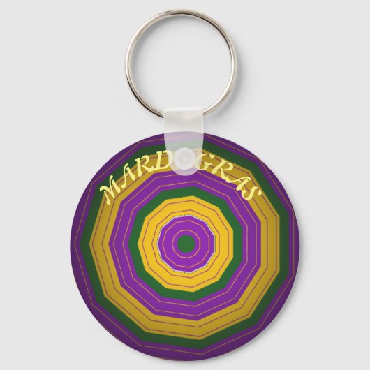 Mardi Gras, Mandala Patroon Kleurrijk Sleutelhanger (Voorkant)