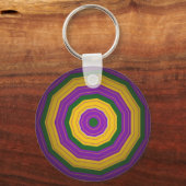 Mardi Gras, Mandala Patroon Kleurrijk Sleutelhanger (Achterkant)