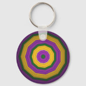 Mardi Gras, Mandala Patroon Kleurrijk Sleutelhanger (Achterkant)