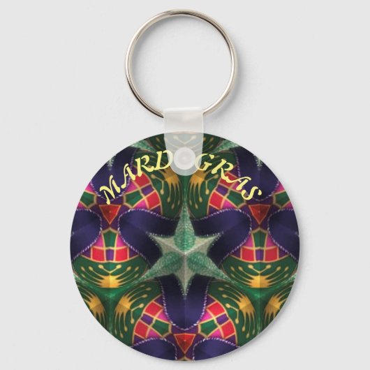 Mardi Gras, Mandala Pattern Colorful Sleutelhanger (Voorkant)