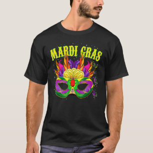 Mardi Gras Mardi Gras 2023 Beads Mask Feathers T-shirt