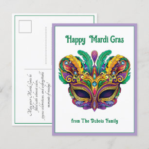 💚💜💛 Mardi Gras Mardi Magic Memo Briefkaart