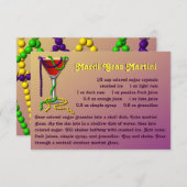 Mardi Gras Martini Recept Kaart (Voorkant / Achterkant)
