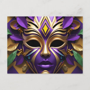 Mardi Gras Mask 1 Carnaval Spirit Uitnodiging Briefkaart