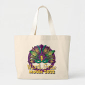 Mardi Gras Mask Bag 2022 - Mobile, AL Grote Tote Bag (Voorkant)