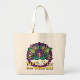 Mardi Gras Mask Bag 2025 - New Orleans Grote Tote Bag