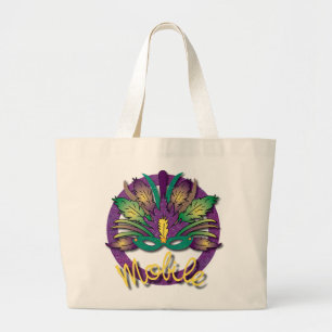 Mardi Gras Mask Bag - Mobiel, AL Grote Tote Bag