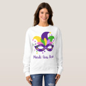 Mardi Gras Mask Beads Carnival Personeelsdienaar Trui (Voorkant volledig)