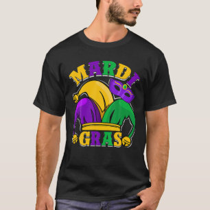 Mardi Gras Mask Beads Funny Carnival Women M T-shirt