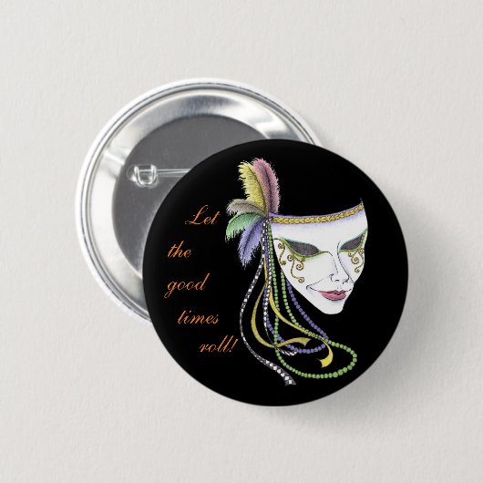 Mardi Gras Mask Button (Voorkant /achterkant)