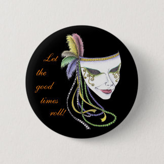 Mardi Gras Mask Button