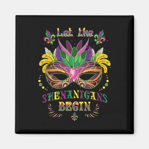 Mardi Gras Mask Costume laat de Shenanigans beginn Magneet