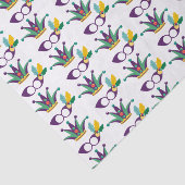 Mardi Gras Mask en Crown Festival Pattern Tissuepapier (Detail)