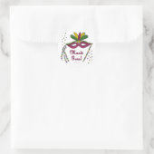 Mardi Gras Mask Feather Beads Ronde Sticker (Tas)