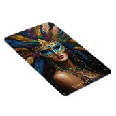 Mardi Gras Mask Feathers Kralen Aangepaste Tekst S Magneet (Rechterzijde)