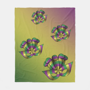 Mardi Gras Mask Fleece Blanket Deken