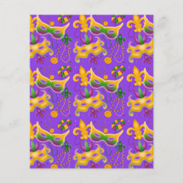 Mardi Gras Mask Fleur de Lis Beads King Cake