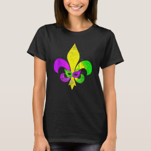 Mardi Gras Mask Fleur de Lis New Orleans Carnaval T-shirt