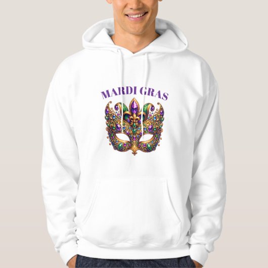 Mardi Gras Mask  Hoodie (Voorkant)