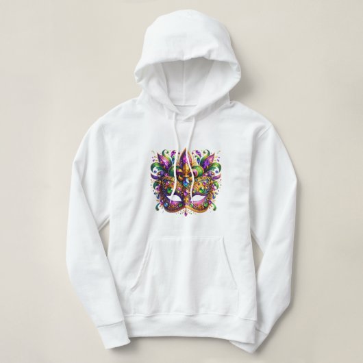 Mardi Gras Mask  Hoodie (Design voorkant)