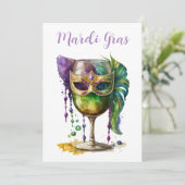 Mardi Gras Mask Kaart (Staand voorkant)