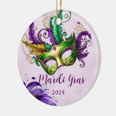 Mardi Gras Mask Keramisch Ornament (Links)