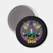 Mardi Gras Mask Magnet - 2024 - Mobile, AL (Recto/Verso)