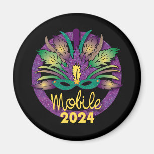 Mardi Gras Mask Magnet - 2024 - Mobile, AL