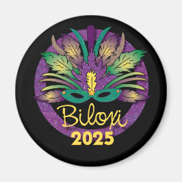 Mardi Gras Mask Magnet - 2025 - Biloxi, MS Magneet
