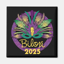 Mardi Gras Mask Magnet - 2025 - Biloxi, MS Magneet