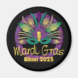 Mardi Gras Mask Magnet - 2025 - Biloxi, MS Magneet