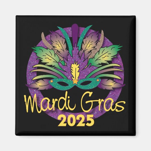 Mardi Gras Mask Magnet - 2025 Magneet (Voorkant)