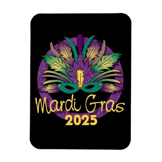 Mardi Gras Mask Magnet - 2025 Magneet (Verticaal)