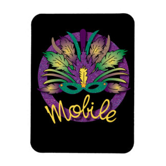 Mardi Gras Mask Magnet - Mobile, AL Magneet