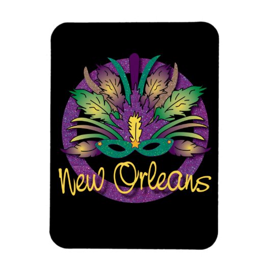 Mardi Gras Mask Magnet - New Orleans Magneet (Verticaal)