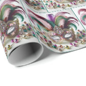 Mardi Gras Mask met juwelen Cadeaupapier (Rol Hoek)