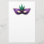 Mardi Gras Mask Paars Green Gold Sparkles Briefpapier (Voorkant)