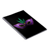 Mardi Gras Mask Paars Green Gold Sparkles zwart Notitieboek (Rechterzijde)