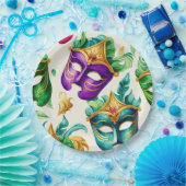 Mardi Gras Mask paper borden Papieren Bordje (Feest)
