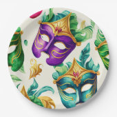 Mardi Gras Mask paper borden Papieren Bordje (Voorkant)