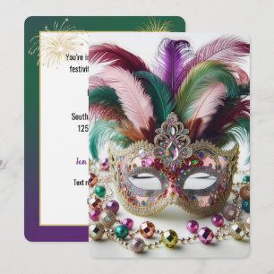 Mardi Gras Mask Party Kaart