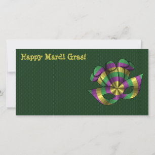 Mardi Gras Mask Photo Card