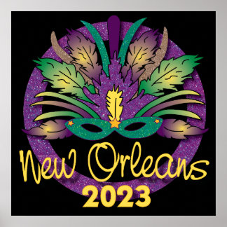 Mardi Gras Mask Poster - 2023 - New Orleans