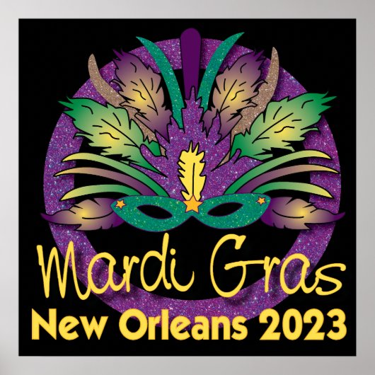 Mardi Gras Mask Poster - 2023 - New Orleans (Voorkant)