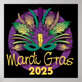 Mardi Gras Mask Poster - 2025